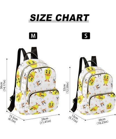 Backpack Purse for Women Cartoon Happy Ducks, Mini Fashion Backpack Lovely Lightweight Casual Daypack Shoulder Bag Travel Bac...