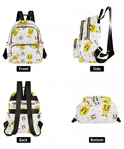 Backpack Purse for Women Cartoon Happy Ducks, Mini Fashion Backpack Lovely Lightweight Casual Daypack Shoulder Bag Travel Bac...