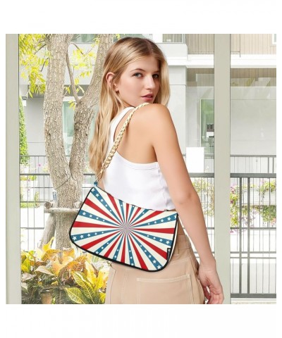 Cute Whale Ship Light Shoulder Bag Women, Polyester & Alloy Material, 7.1x11x2.8in Independence Day $15.89 Evening Bags