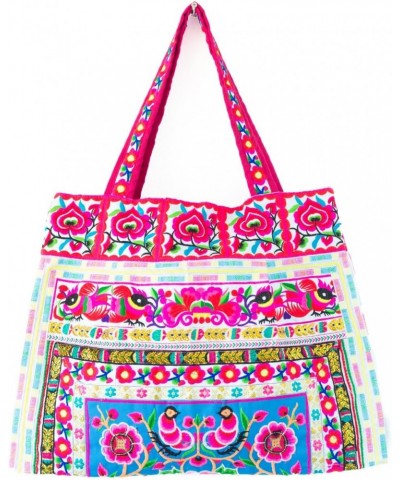 Blue Silk Worm Hill Tribe Tote Bag Fabric Strap Large By Hmong Fair Trade $18.90 Shoulder Bags