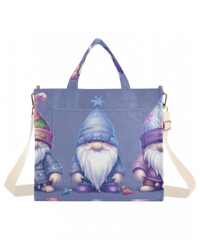 Cute Gnomes Dark Purple Corduroy Tote Bag for Women Hobo Crossbody Bag Purse Stylish Shoulder Handbag Messenger Bags, S $10.5...