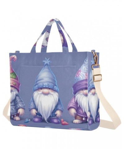 Cute Gnomes Dark Purple Corduroy Tote Bag for Women Hobo Crossbody Bag Purse Stylish Shoulder Handbag Messenger Bags, S $10.5...