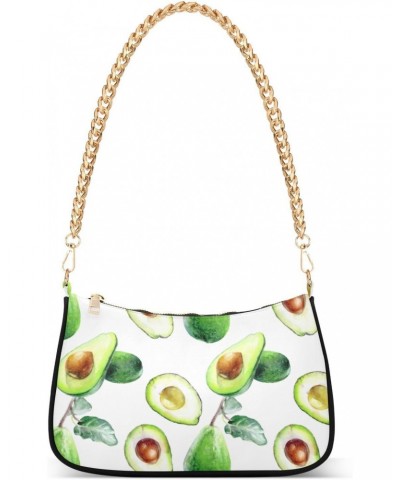 Shoulder Bag Tropical Avocado Watercolor Green Women Clutch Handbag Shoulder Purch Boho Bag Date Chain Bag Tote Bag Spring Ho...