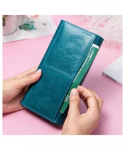 Real Leather Women's Clutch Purse Card Phone Holder Wallet (Red) Blue $20.87 Wallets