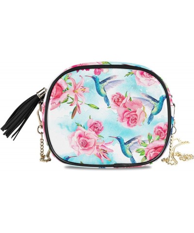 Women's Flowers Roses Lilies Tropical Birds Hummingbird Crossbody Bag Fashion Purses Bag Cross Body Bag Shoulder Handbag with...