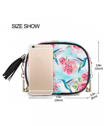 Women's Flowers Roses Lilies Tropical Birds Hummingbird Crossbody Bag Fashion Purses Bag Cross Body Bag Shoulder Handbag with...