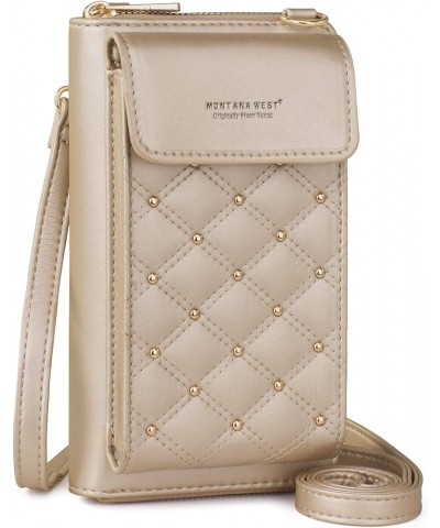 Small Crossbody Cell Phone Purse for Women RFID Blocking Cellphone Wallet Gold $14.99 Crossbody Bags