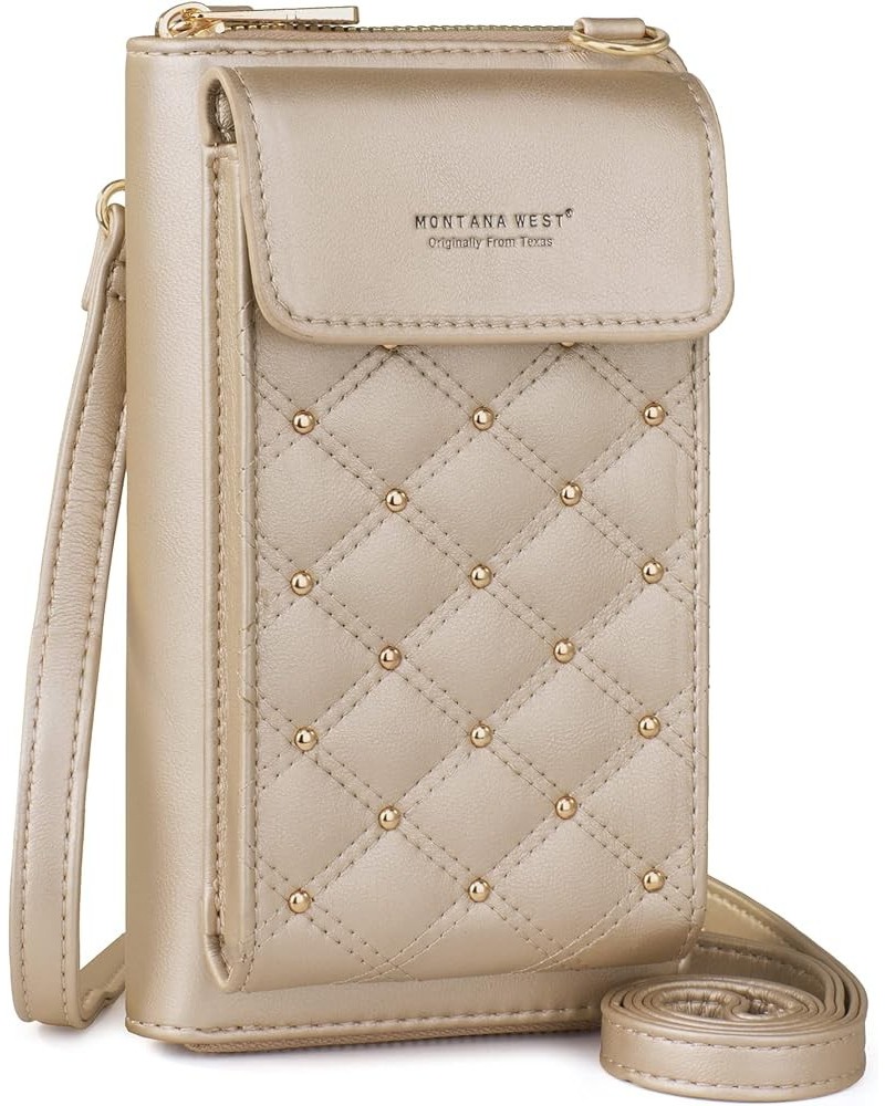 Small Crossbody Cell Phone Purse for Women RFID Blocking Cellphone Wallet Gold $14.99 Crossbody Bags