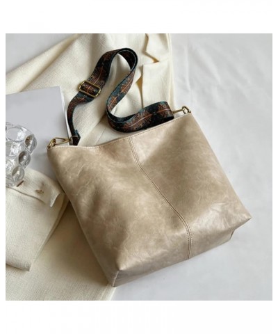 Stylish Hobo Shoulder Bags with Adjustable Strap, Big Tote, PU Leather Crossbody Slingbag White $23.60 Totes