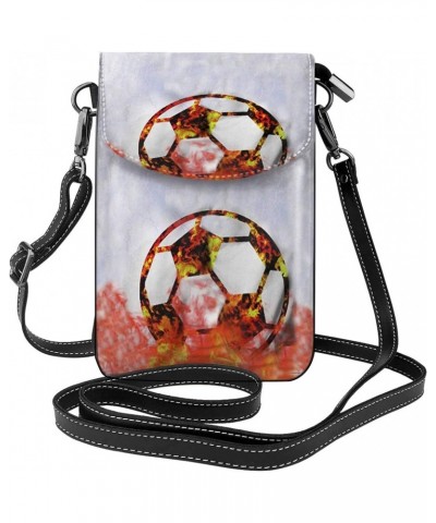 Soccer Flame Splashing Crossbody Bags For Women Mini Phone Purse Shoulder Handbags Card Holder Wallet $12.95 Crossbody Bags