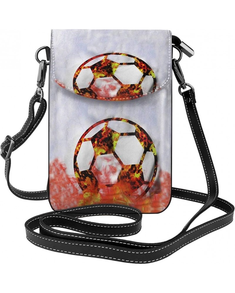 Soccer Flame Splashing Crossbody Bags For Women Mini Phone Purse Shoulder Handbags Card Holder Wallet $12.95 Crossbody Bags