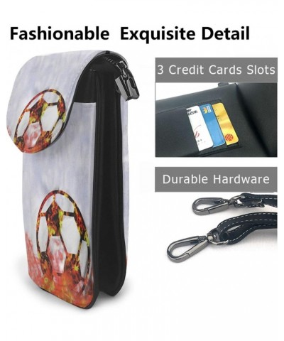 Soccer Flame Splashing Crossbody Bags For Women Mini Phone Purse Shoulder Handbags Card Holder Wallet $12.95 Crossbody Bags