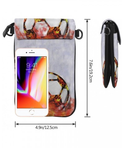 Soccer Flame Splashing Crossbody Bags For Women Mini Phone Purse Shoulder Handbags Card Holder Wallet $12.95 Crossbody Bags