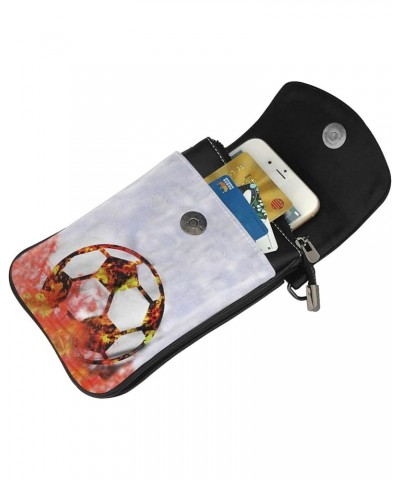 Soccer Flame Splashing Crossbody Bags For Women Mini Phone Purse Shoulder Handbags Card Holder Wallet $12.95 Crossbody Bags