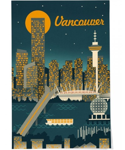 24x36 Inch Giclee Art Print Wall Decor, Vancouver, Canada, Retro Skyline $23.50 Totes