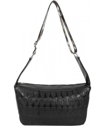 Women Small Purses and Handbags Skull Tassel Satchel PU Shoulder Crossbody Tote Bag Black Black $37.21 Totes