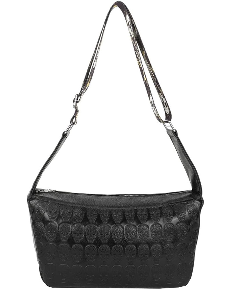 Women Small Purses and Handbags Skull Tassel Satchel PU Shoulder Crossbody Tote Bag Black Black $37.21 Totes