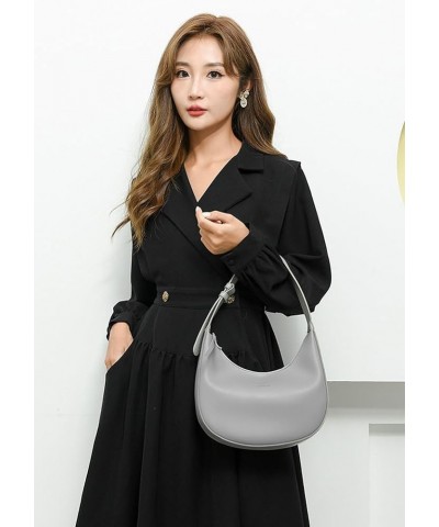 Women's Trendy Vegan Leather Shoulder Bag Dumpling Hobo Bag Small Totes Handbag Underarm Purse Satchel Gray $15.74 Totes