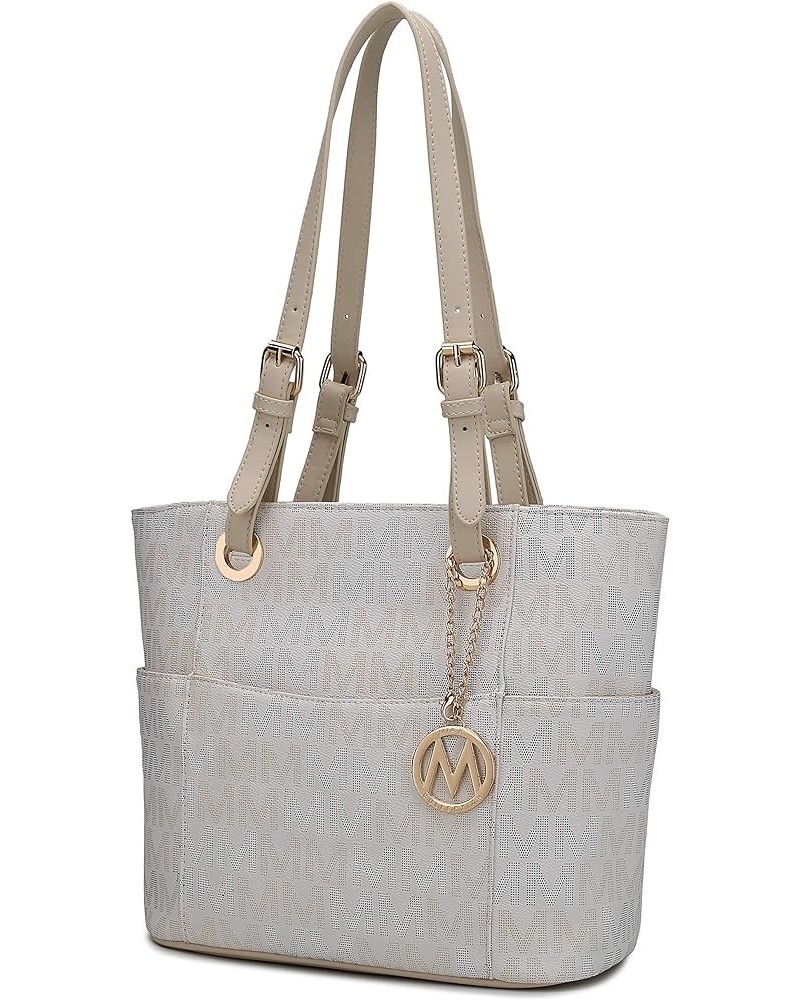 Tote Bag for Women, Signature Vegan Leather Pocketbook Shoulder bag Top-Handle Purse Tote Handbag Cavalli White $34.75 Satchels