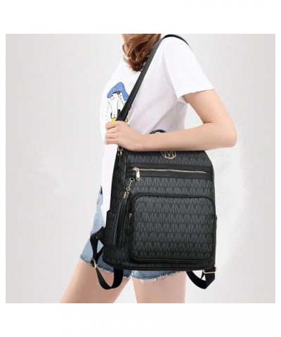 Women Fashion Backpack Purse Convertible Large Ladies Rucksack Travel Shoulder Bags Handbag Set 2pcs w/Tassel Black $31.19 Ba...