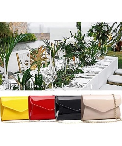 Women's Mini Shiny Candy Patent Leather Evening Bag Bridal Party Clutch Purses Cocktail Prom Handbags Black $13.91 Evening Bags