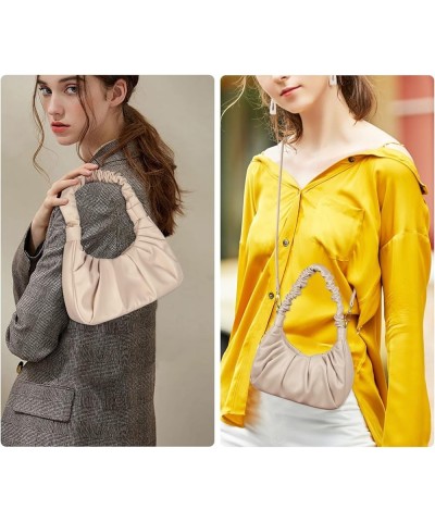 Classic Shoulder Bags for Women Cute Hobo Tote Mini Leather Handbag Clutch Purse Lightweight Apricot $11.88 Totes