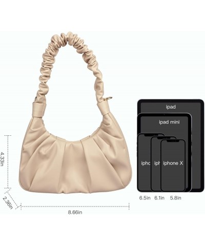 Classic Shoulder Bags for Women Cute Hobo Tote Mini Leather Handbag Clutch Purse Lightweight Apricot $11.88 Totes