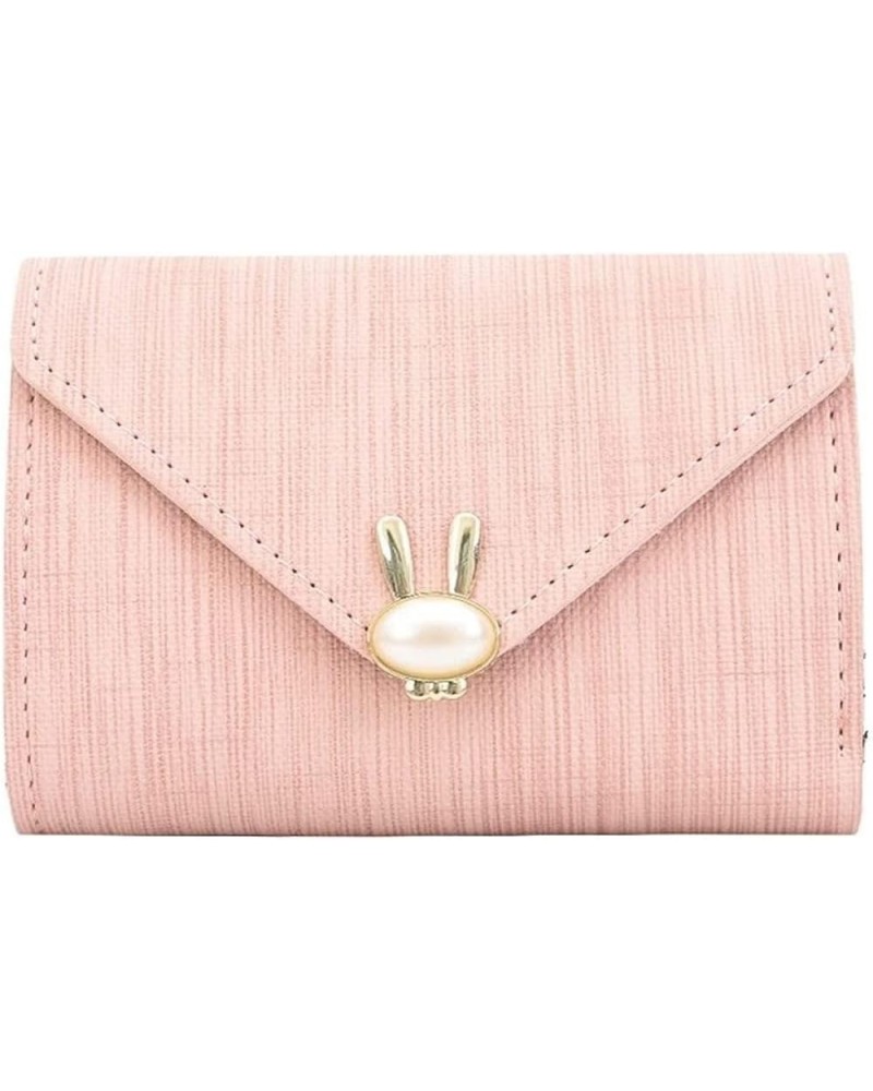 Wallet New Pearl Wallet Short Soft Leather Clip Fashion Three Fold Korean Student's Wallet Small Rabbit Wallet (Color : Green...