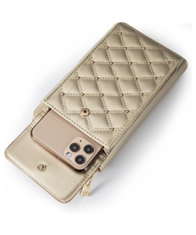 Small Crossbody Cell Phone Purse for Women RFID Blocking Cellphone Wallet Gold $14.99 Crossbody Bags