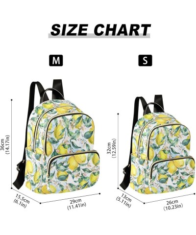 Yellow Lemon Slice and Leaves Backpack Purse for Women Lightweight Back Pack Casual Daypack Travel Shoulder Bag Bookbag - S S...