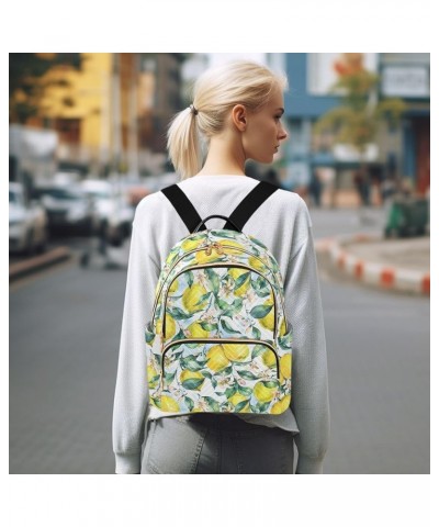 Yellow Lemon Slice and Leaves Backpack Purse for Women Lightweight Back Pack Casual Daypack Travel Shoulder Bag Bookbag - S S...