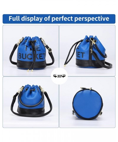 The Bucket Bags for Women, Mini Leathe Bucket Bag Purses Drawstring Closure Crossbody Handbags Hobo Bag (Rose Red) B-blue $20...