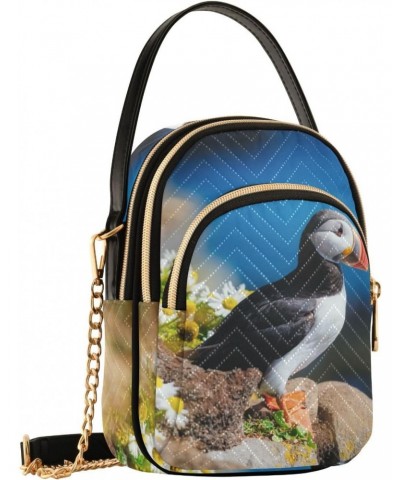 Cell Phone Purse Puffin Seabird Crossbody Handbag Durable Shoulder Bag Sturdy Travel Pouch Compact Chic Bag for Women Daily U...