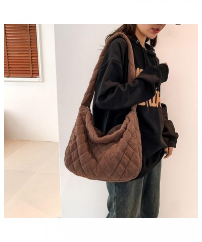 Women Casual Handbag Stylish Quilted Shoulder Bag Retro Classic Purse Fashion for Daily Use with Pocket Handbag Brown $10.17 ...