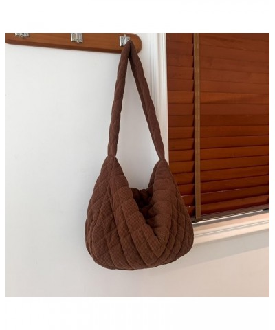 Women Casual Handbag Stylish Quilted Shoulder Bag Retro Classic Purse Fashion for Daily Use with Pocket Handbag Brown $10.17 ...