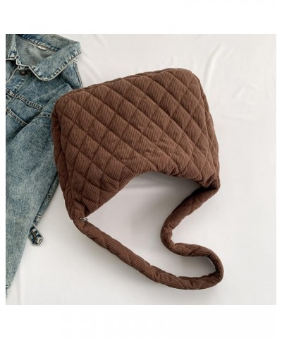 Women Casual Handbag Stylish Quilted Shoulder Bag Retro Classic Purse Fashion for Daily Use with Pocket Handbag Brown $10.17 ...