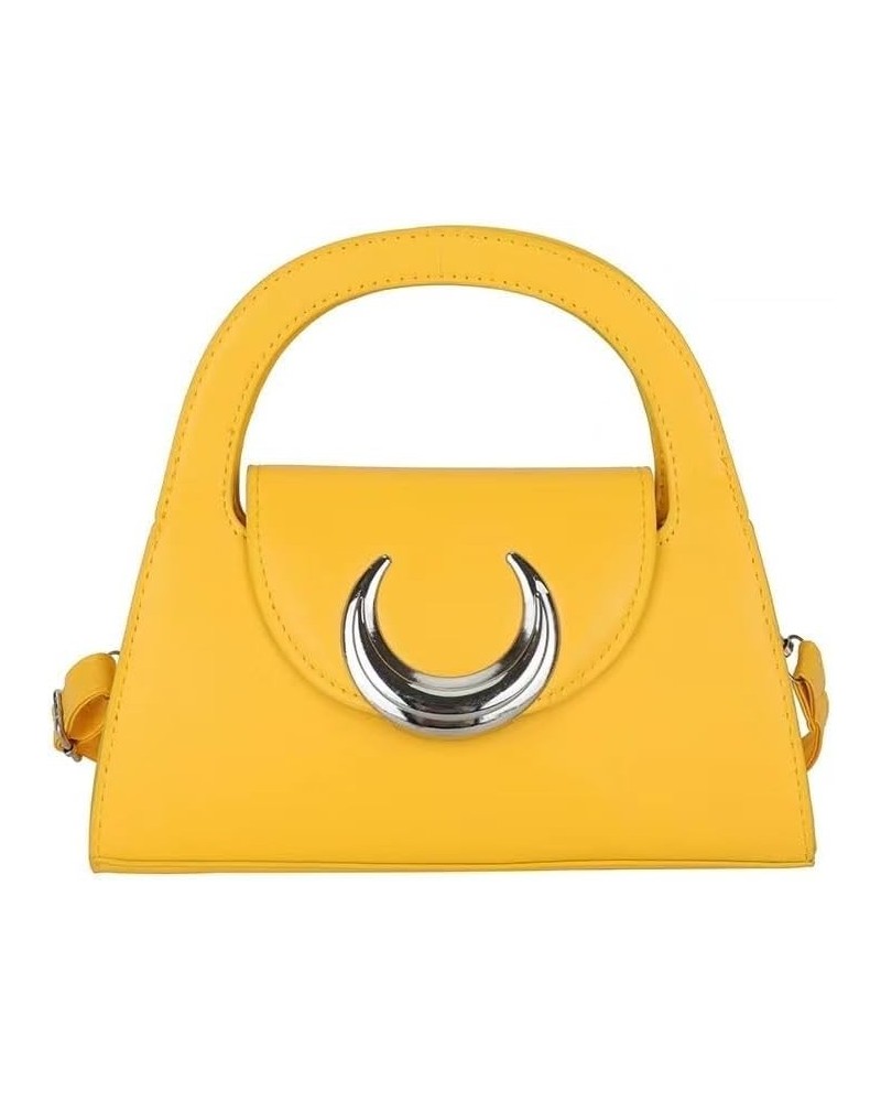 Mini Purse for Women Small Handbags with Crescent Moon Going out Crossbody Bag Crescent Bags for Girls Women Yellow $13.16 Cr...