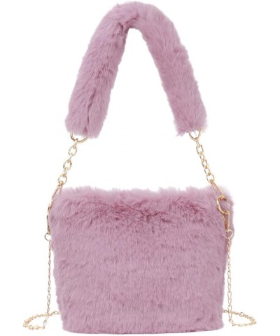 Plush Drawstring Bucket Bag Faux Fur Crossbody Shoulder Bag Mini Size Cute Hobo Handbag Purse Z-pink $21.50 Totes