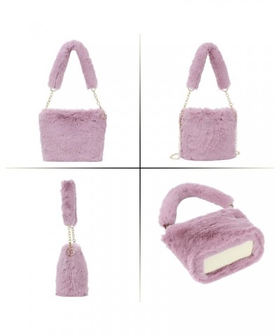 Plush Drawstring Bucket Bag Faux Fur Crossbody Shoulder Bag Mini Size Cute Hobo Handbag Purse Z-pink $21.50 Totes