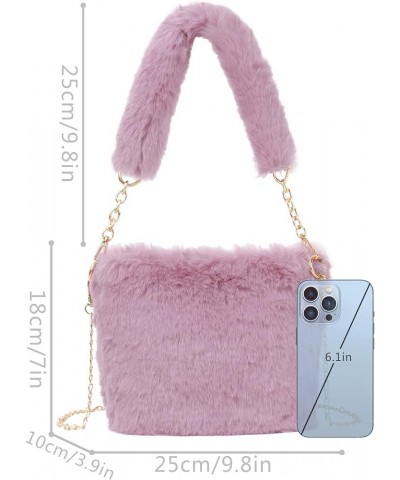 Plush Drawstring Bucket Bag Faux Fur Crossbody Shoulder Bag Mini Size Cute Hobo Handbag Purse Z-pink $21.50 Totes