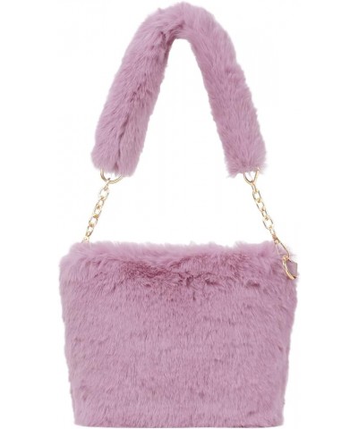 Plush Drawstring Bucket Bag Faux Fur Crossbody Shoulder Bag Mini Size Cute Hobo Handbag Purse Z-pink $21.50 Totes