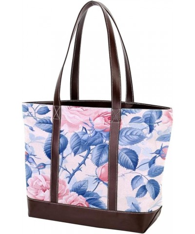 Tote Bag, Large Tote Bag, Women's Tote Handbags, Pink Rose Flower Floral Pastorable, Womens Tote Bags for Work Design 757 $28...