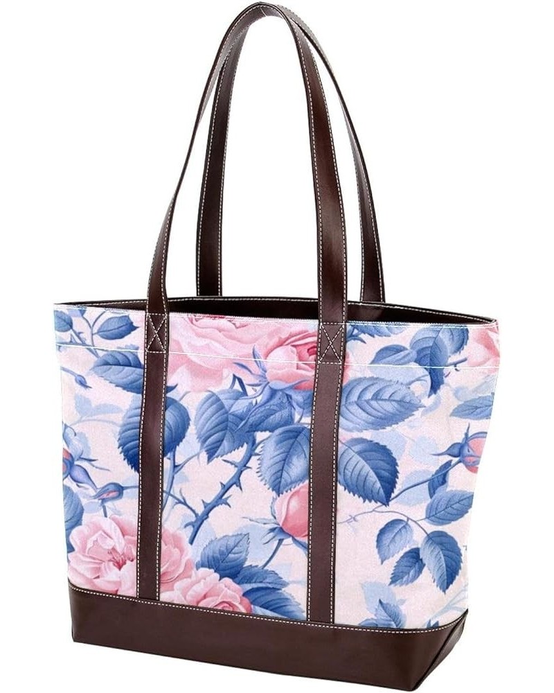 Tote Bag, Large Tote Bag, Women's Tote Handbags, Pink Rose Flower Floral Pastorable, Womens Tote Bags for Work Design 757 $28...