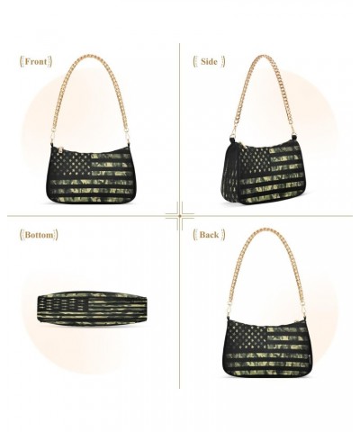 American Flag Camouflage Vintage Small Chain Shoulder Bag for Women Travel Hobo Tote Handbag Clutch Purse with Zipper $13.20 ...