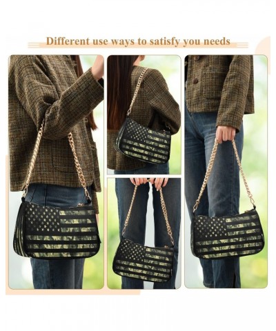 American Flag Camouflage Vintage Small Chain Shoulder Bag for Women Travel Hobo Tote Handbag Clutch Purse with Zipper $13.20 ...