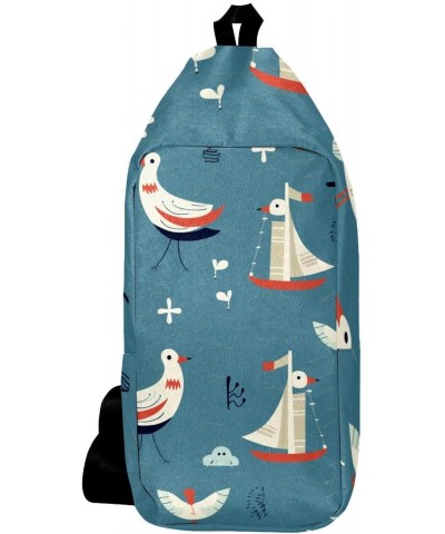 Crossbody Bags for Women,Crossbody Bag Men,Small Sling Bag,Anchor Sea Bird Ocean,Crossbody Purse $16.37 Crossbody Bags