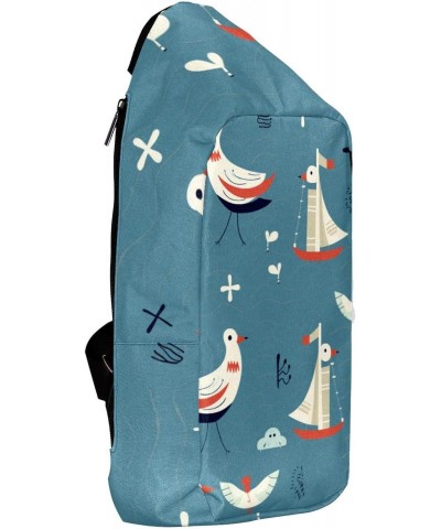 Crossbody Bags for Women,Crossbody Bag Men,Small Sling Bag,Anchor Sea Bird Ocean,Crossbody Purse $16.37 Crossbody Bags