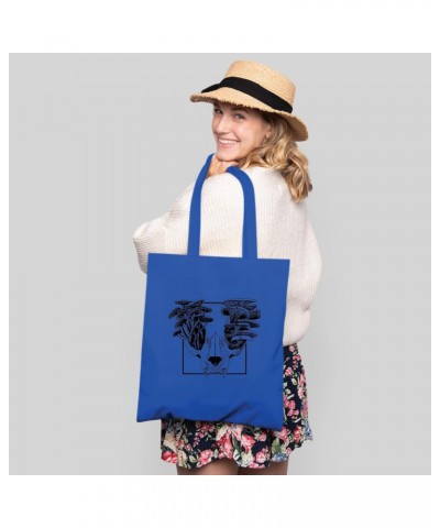 Unique Gift Idea for Nature Lovers Skull with Mushrooms Design Natural White Multicolor Canvas Tote Bag 905 $17.67 Totes