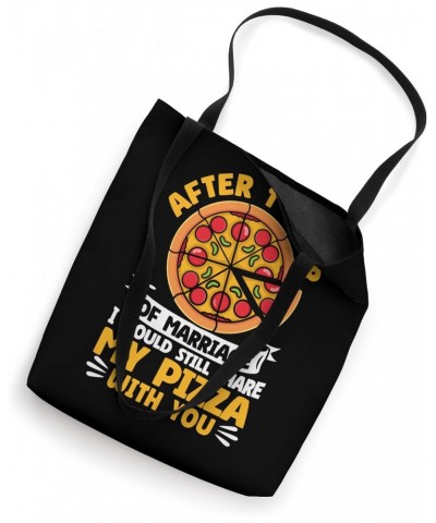 1st Wedding Anniversary Pizza Married Couple Celebration Tote Bag $15.00 Totes