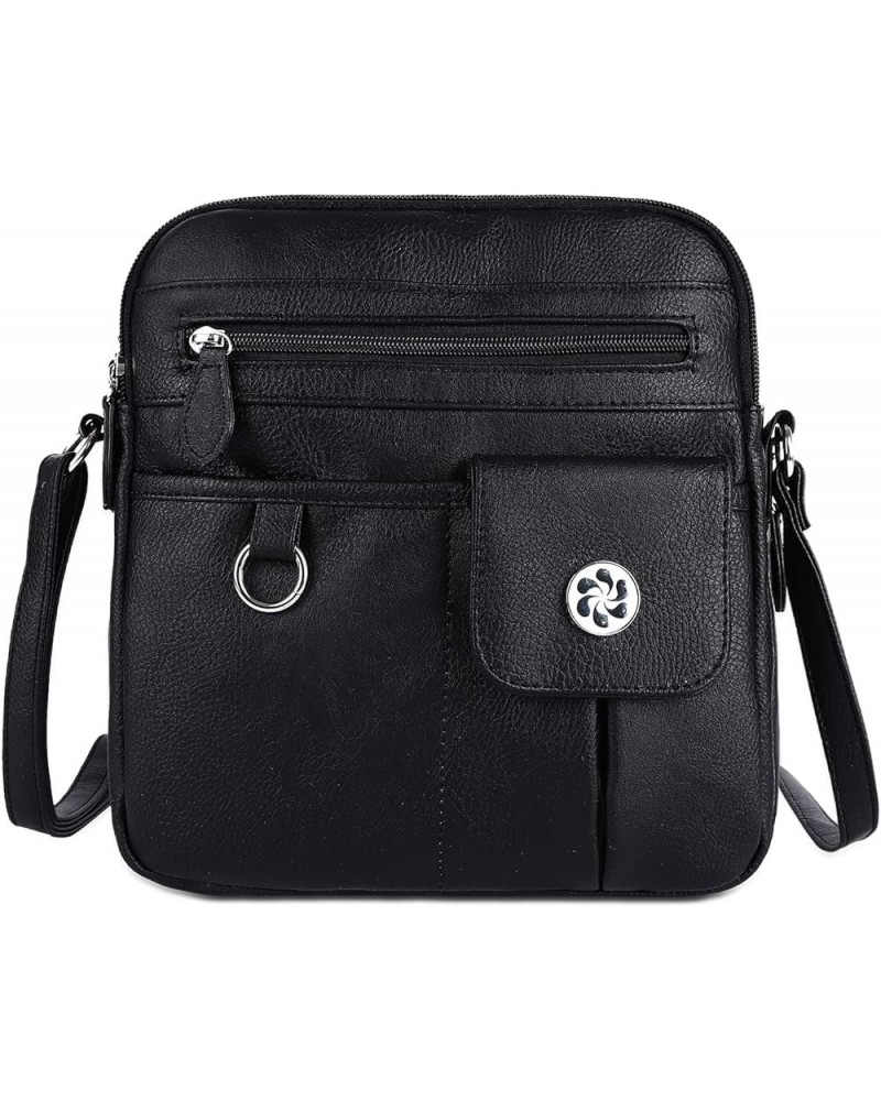 Designer Crossbody Purses For Women Zipper Pocketbook Bags With Adjustable Straps 1black $16.00 Crossbody Bags